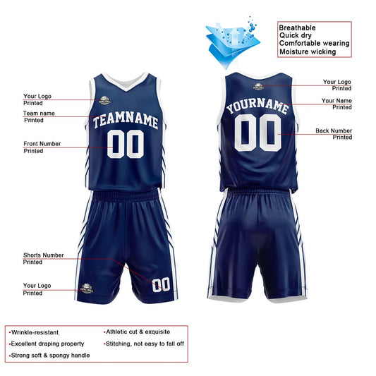 Benutzerdefinierter Reversible Basketballanzug für Erwachsene und Kinder Personalisiertes Trikot