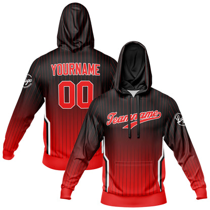 Benutzerdefiniert Schwarz Rot Tarnung Sport Jersey Satz Trainingsanzug Zur Seite fahren Kapuzenpullover Oberteile und Hose Satz Königlich