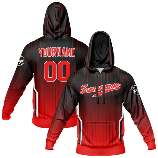 Benutzerdefiniert Schwarz Rot Tarnung Sport Jersey Satz Trainingsanzug Zur Seite fahren Kapuzenpullover Oberteile und Hose Satz Königlich