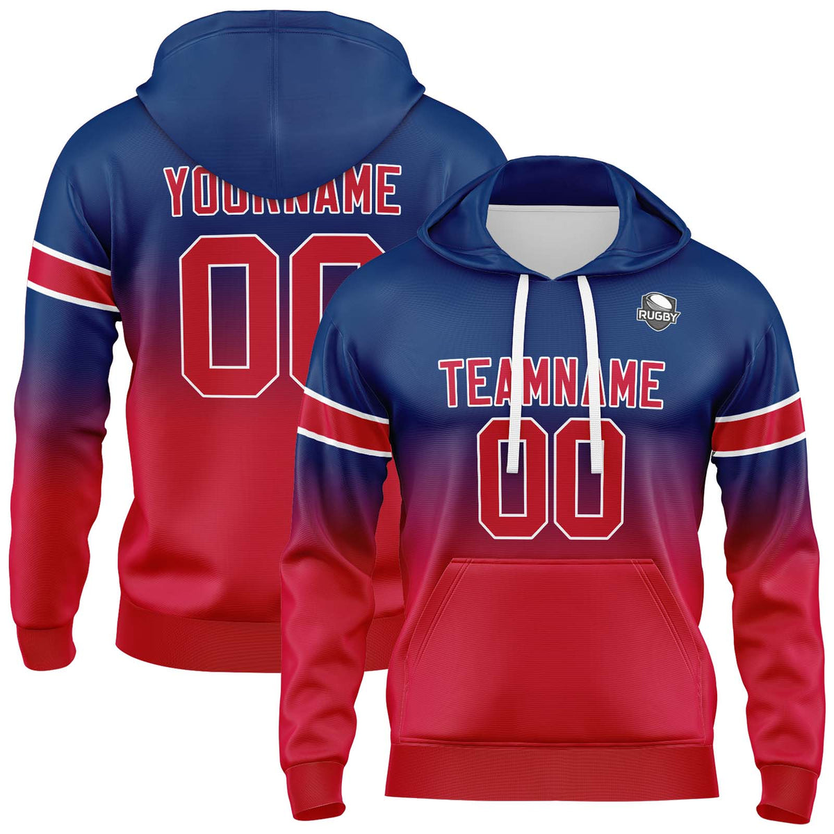 Benutzerdefinierter Verlauf Sweatshirt-Hoodie für Mann, Frau, Mädchen, Junge. Drucken Sie Ihr Logo, Ihren Namen und Ihre Nummer