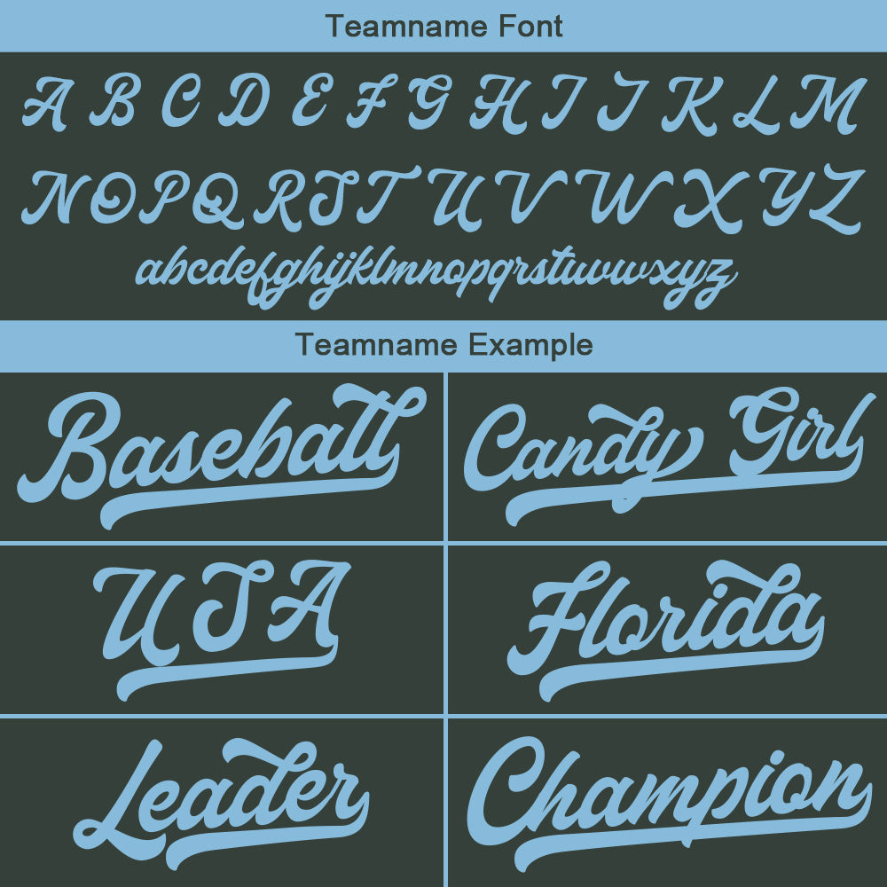 Benutzerdefinierte Authentisch Baseball-Trikot Dunkelgrau-Hellblau