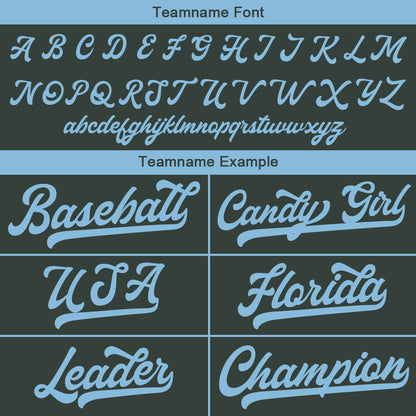 Benutzerdefinierte Authentisch Baseball-Trikot Dunkelgrau-Hellblau