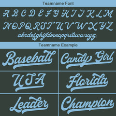 Benutzerdefinierte Authentisch Baseball-Trikot Dunkelgrau-Hellblau