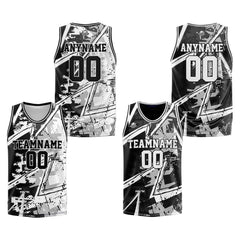 Benutzerdefinierte Reversible Basketball Jersey Personalisierte Print Name Nummer Logo Schwarz&Grau