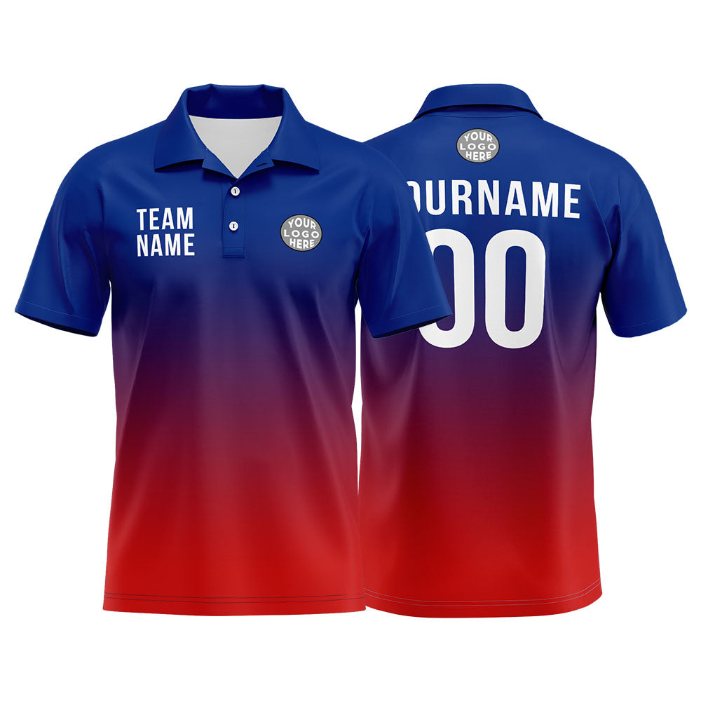 Benutzerdefinierte Königliche Rot Fußball Polo-Shirts Fügen Sie Ihr Einzigartiges hinzu Logo/Name/Nummer