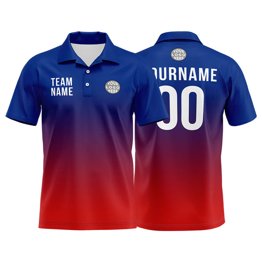 Benutzerdefinierte Königliche Rot Fußball Polo-Shirts Fügen Sie Ihr Einzigartiges hinzu Logo/Name/Nummer