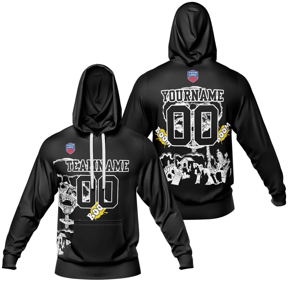 Benutzerdefinierter Sweatshirt-Hoodie für Mann, Frau, Mädchen, Junge. Drucken Sie Ihr Logo, Ihren Namen und Ihre Nummer