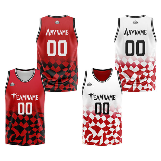 Benutzerdefinierte Reversible Basketball Jersey Personalisierte Print Name Nummer Logo Gitter-Lila&Pink