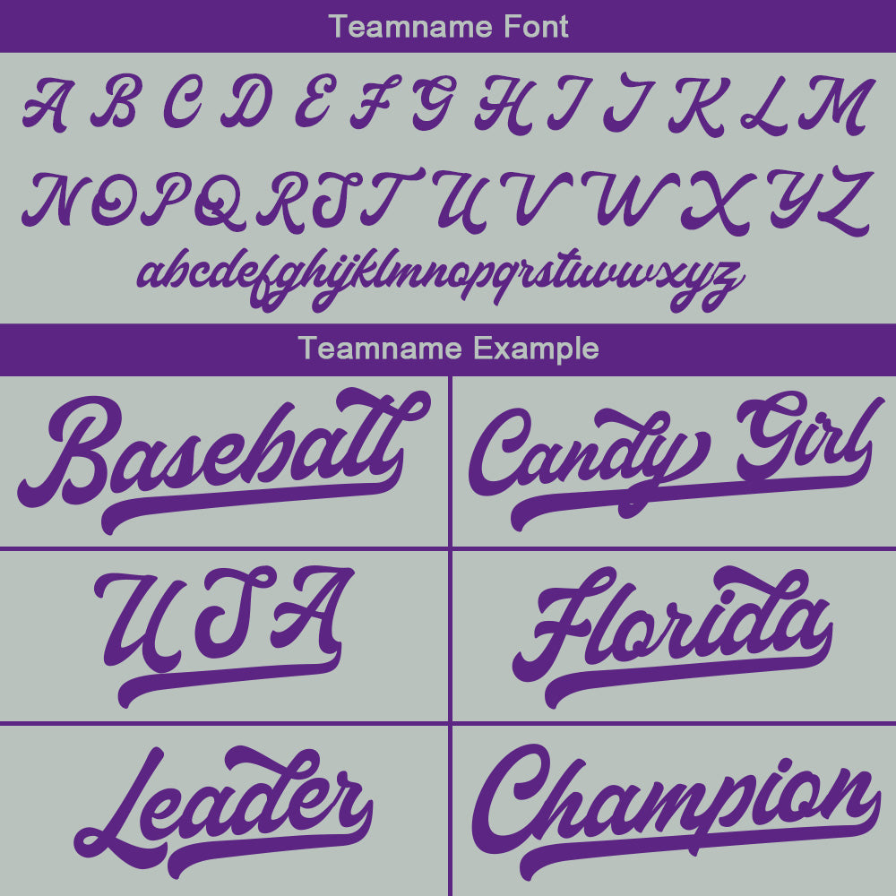 Benutzerdefinierte Authentisch Baseball-Trikot Grau- Lila