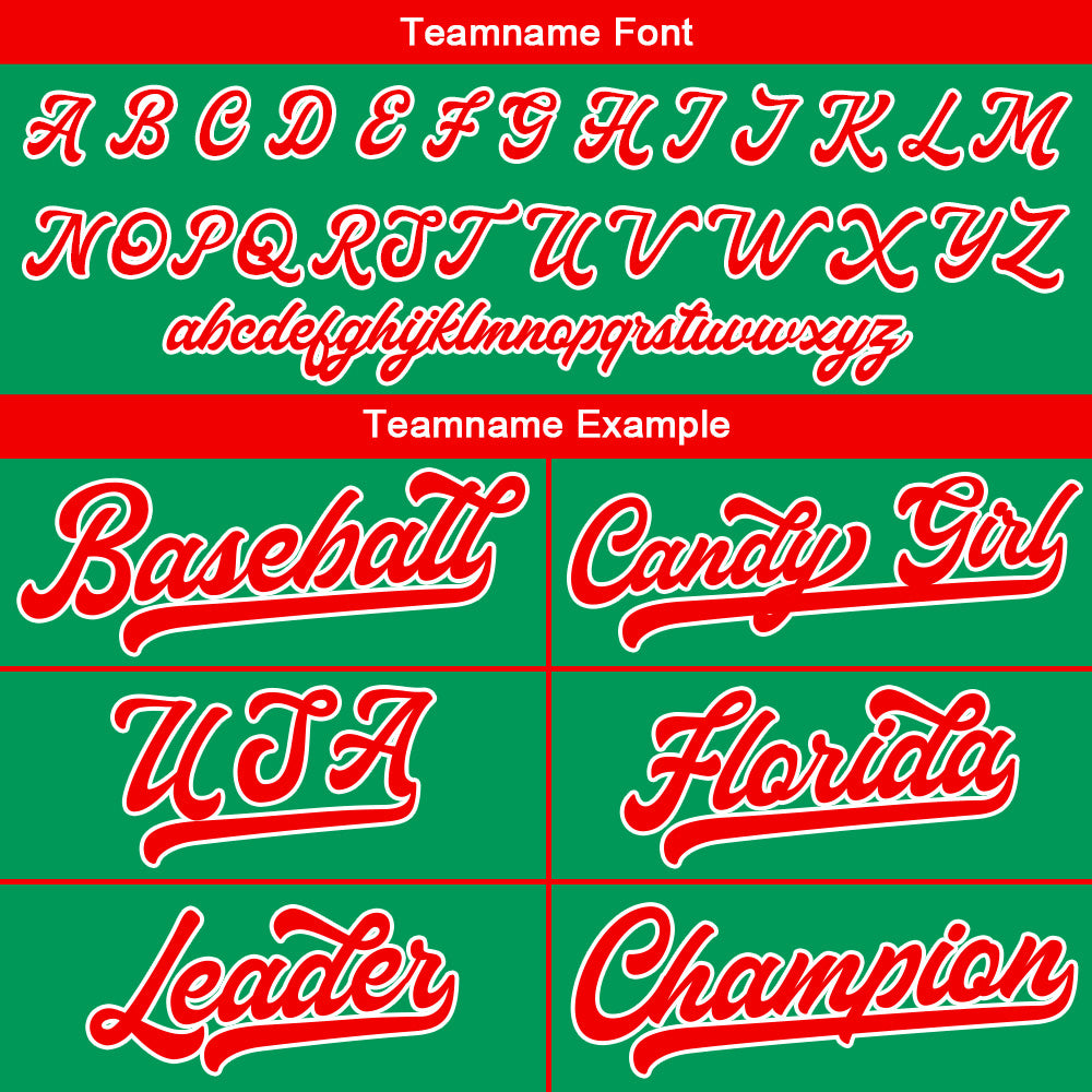 Benutzerdefinierte Authentisch Baseball-Trikot Grün-Rot