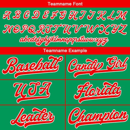 Benutzerdefinierte Authentisch Baseball-Trikot Grün-Rot