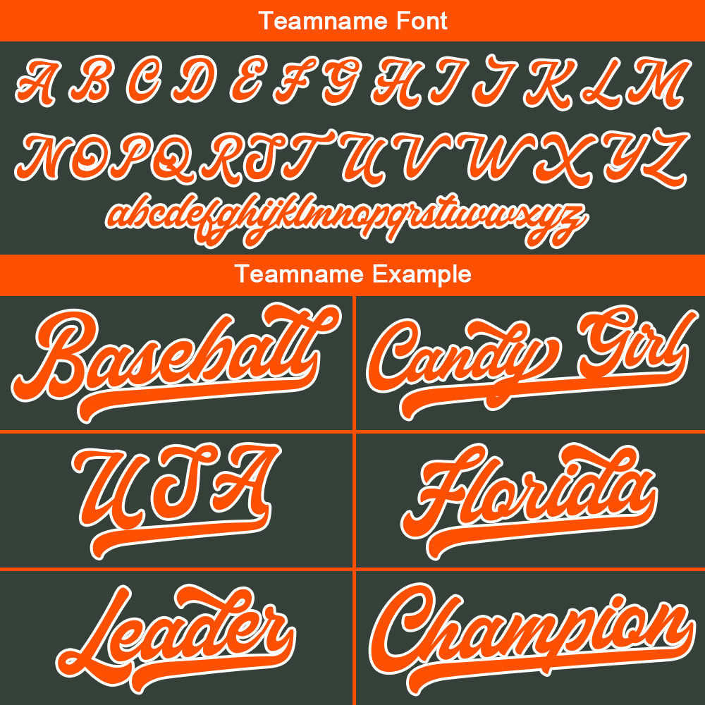 Benutzerdefinierte Authentisch Baseball-Trikot Dunkelgrau-Orange