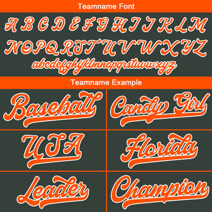 Benutzerdefinierte Authentisch Baseball-Trikot Dunkelgrau-Orange