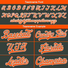 Benutzerdefinierte Authentisch Baseball-Trikot Dunkelgrau-Orange