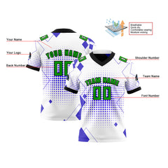 Benutzerdefinierte Weiß Grün Reversibel Fußball Trikot Personalisierte Gradient Fußball Shirts für Männer gedruckt Team Name Nummer Logo