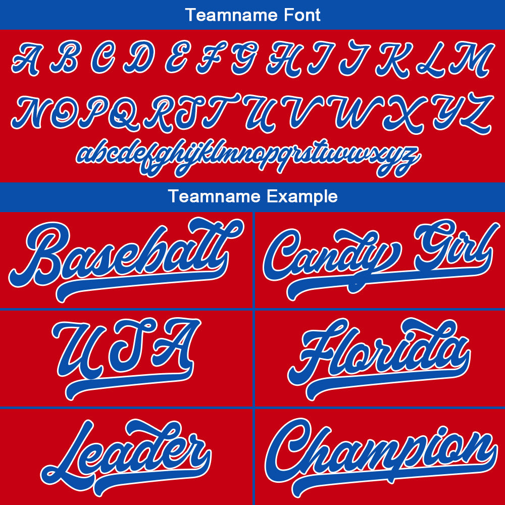 Benutzerdefinierte Authentisch Baseball-Trikot Rot-königlich