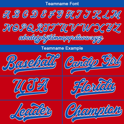 Benutzerdefinierte Authentisch Baseball-Trikot Rot-königlich