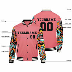 Benutzerdefinierte Verlauf Varsity-Jacke. Letterman-Jacke Rosa