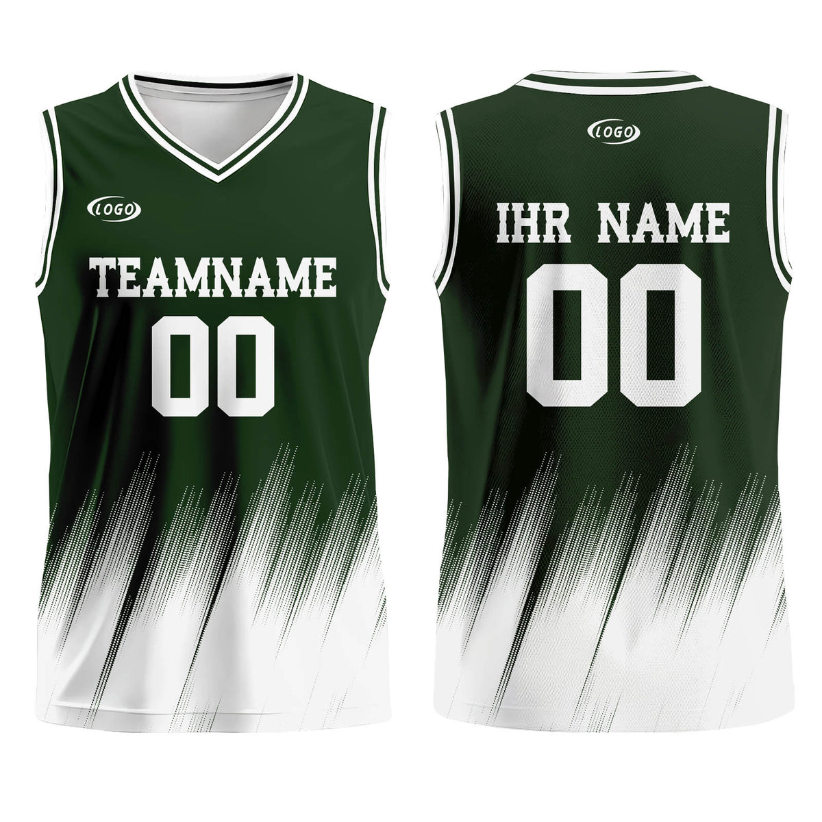 Benutzerdefinierter Olivgrün Weiß Basketball Jersey Uniform Anzug gedruckt Ihr Logo Name Nummer