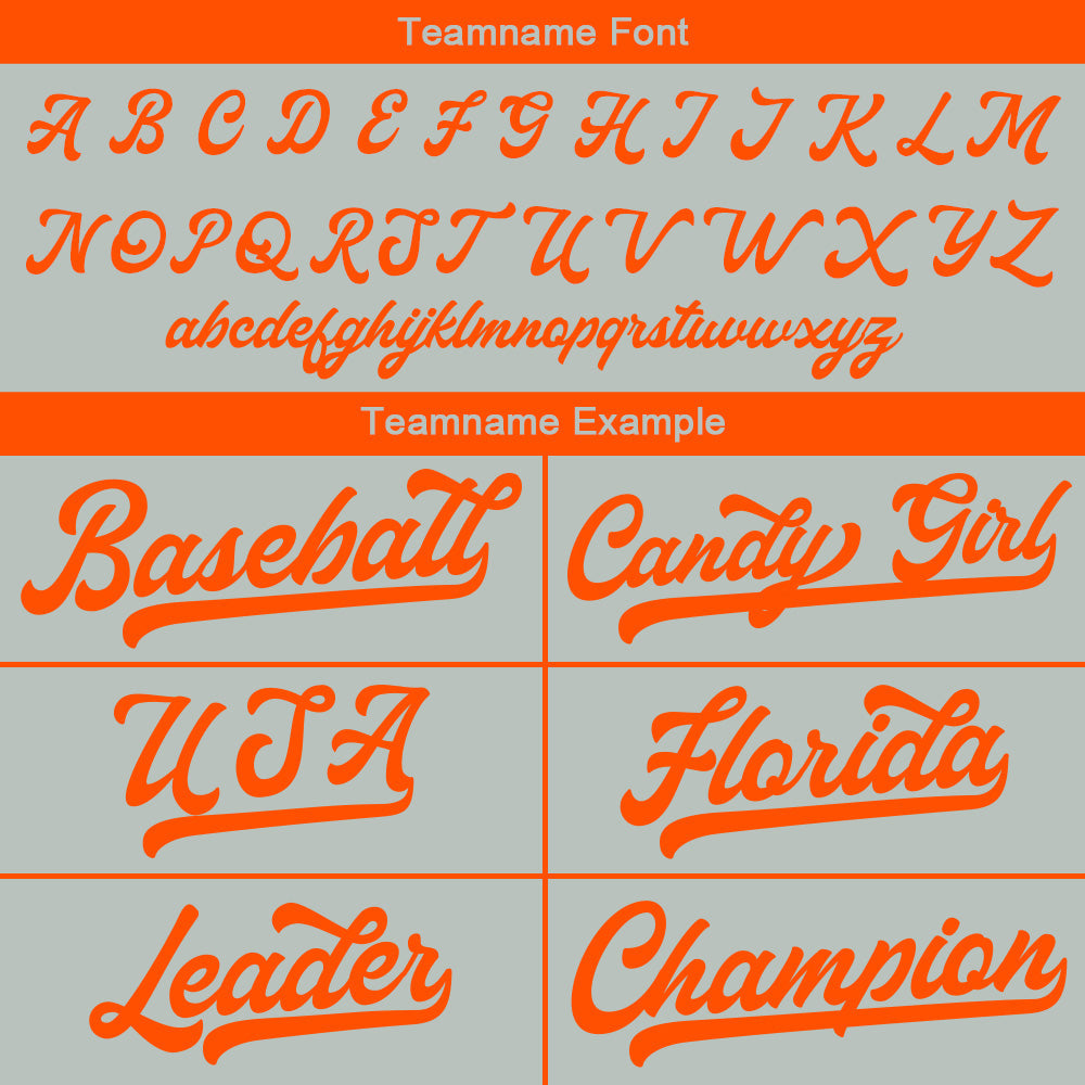 Benutzerdefinierte Authentisch Baseball-Trikot  Grau-Orange