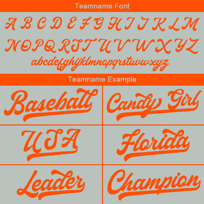 Benutzerdefinierte Authentisch Baseball-Trikot  Grau-Orange