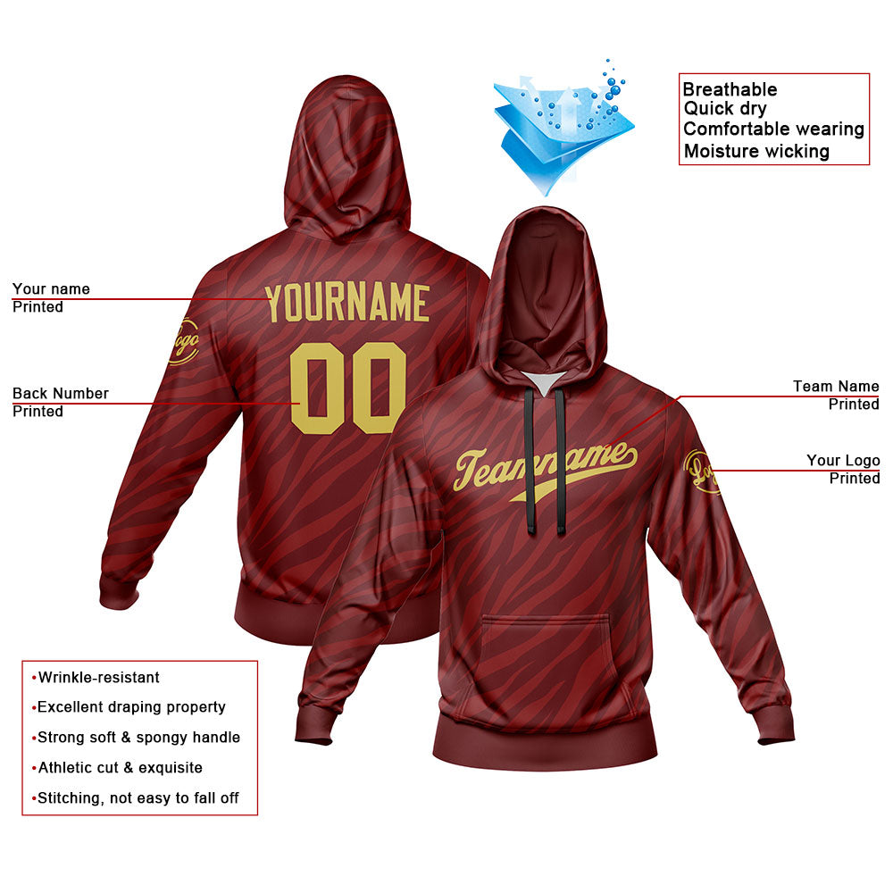 Benutzerdefiniert Crimson Tarnung Sport Jersey Satz Trainingsanzug Zur Seite fahren Kapuzenpullover Oberteile und Hose Satz Königlich