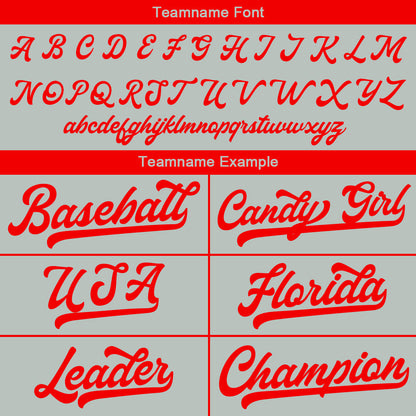 Benutzerdefinierte Authentisch Baseball-Trikot Grau-Rot