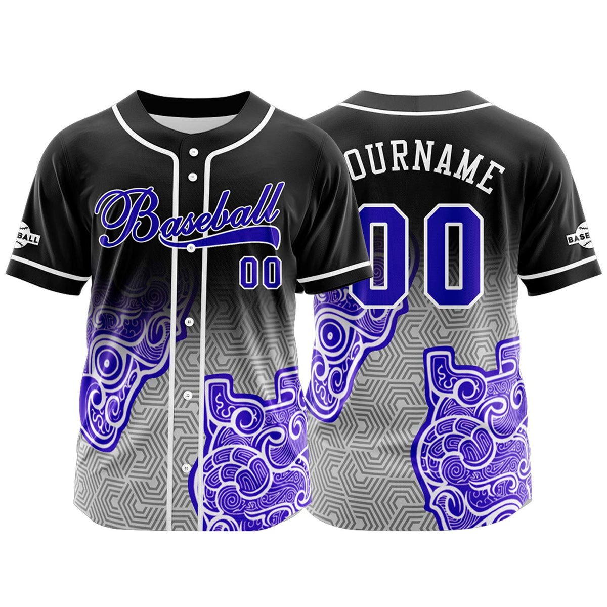 Benutzerdefiniert Schwarz Grau  Lila Baseball Uniformen Drucken für Jungs Mädchen und Kinder Machen Ihr Team Mehr Vielfältig