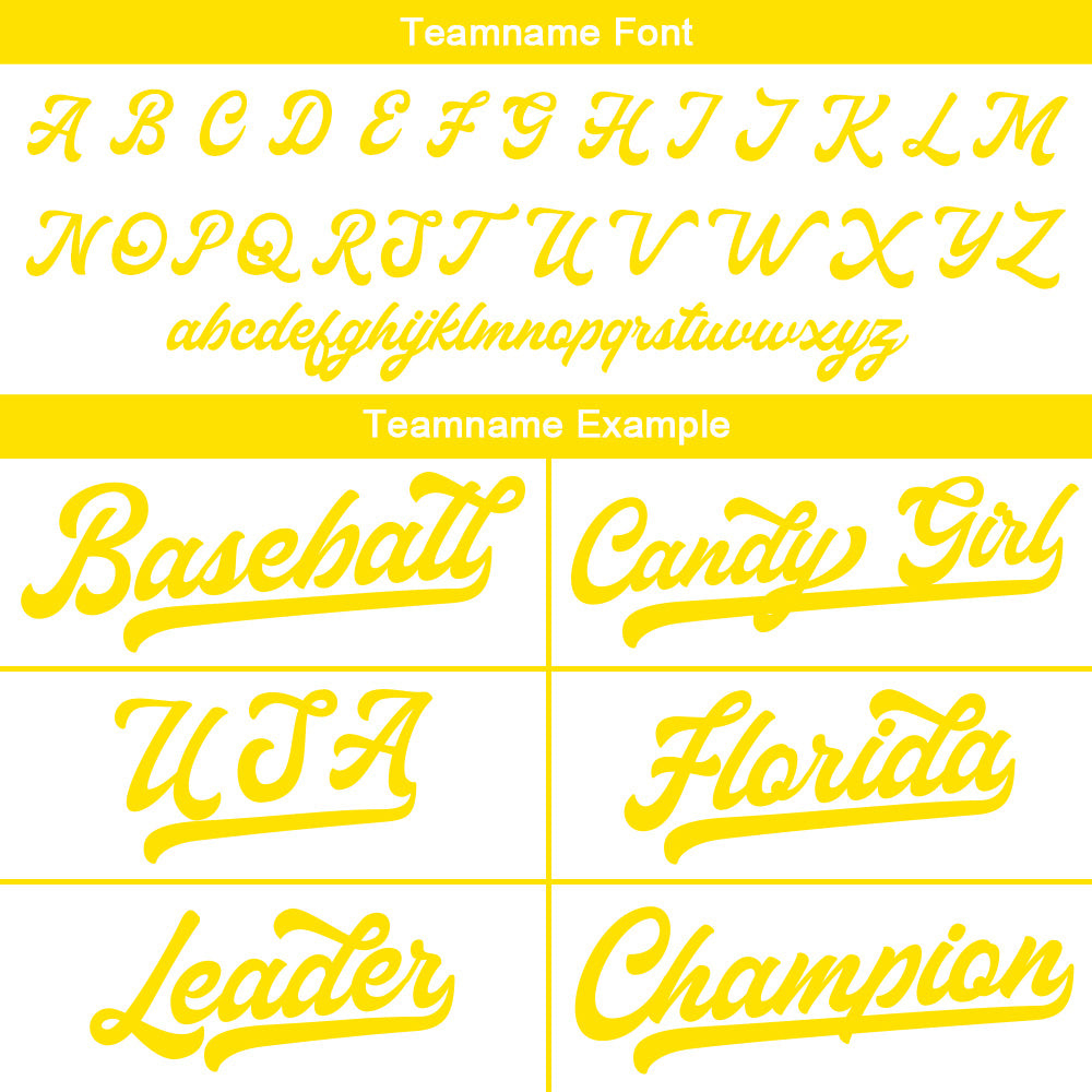 Benutzerdefinierte Authentisch Baseball-Trikot Weiß Gelb