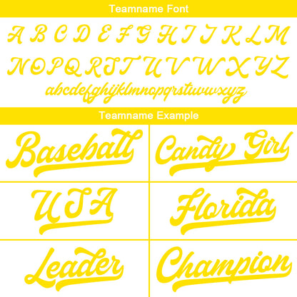 Benutzerdefinierte Authentisch Baseball-Trikot Weiß Gelb