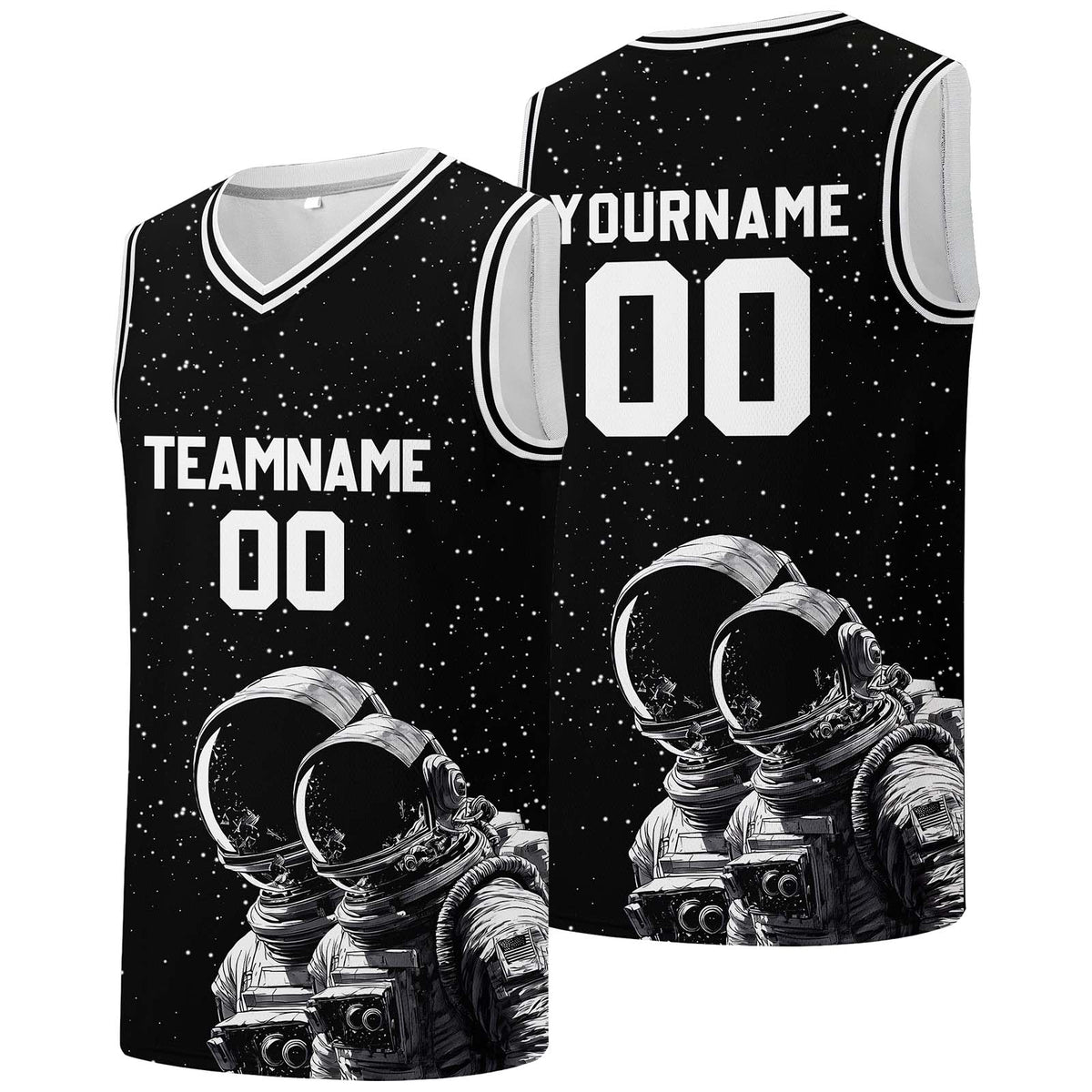 Individuelle Basketball-Jersey für Männer und Frauen. Gestickter und gedruckter Name, Nummer und Logo