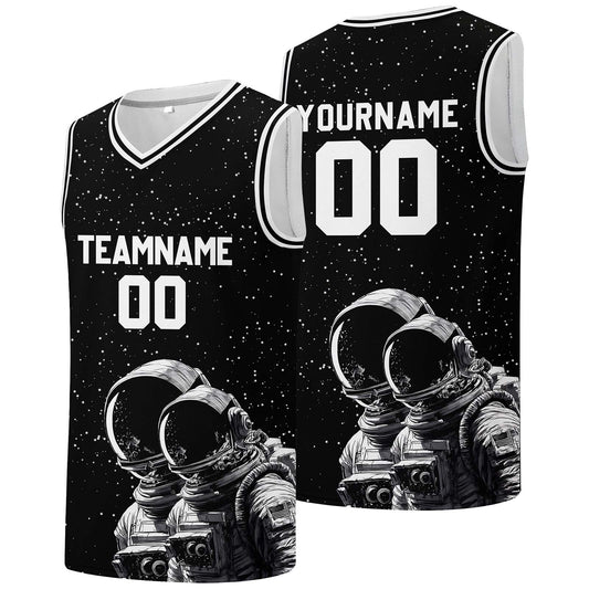 Individuelle Basketball-Jersey für Männer und Frauen. Gestickter und gedruckter Name, Nummer und Logo