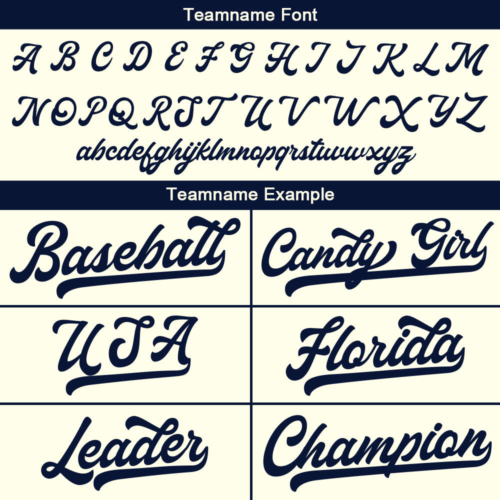 Benutzerdefinierte Authentisch Baseball-Trikot Creme-Navy