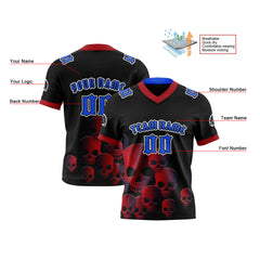 Benutzerdefinierte Schwarz Blau Reversibel Fußball Trikot Personalisierte Gradient Fußball Shirts für Männer gedruckt Team Name Nummer Logo