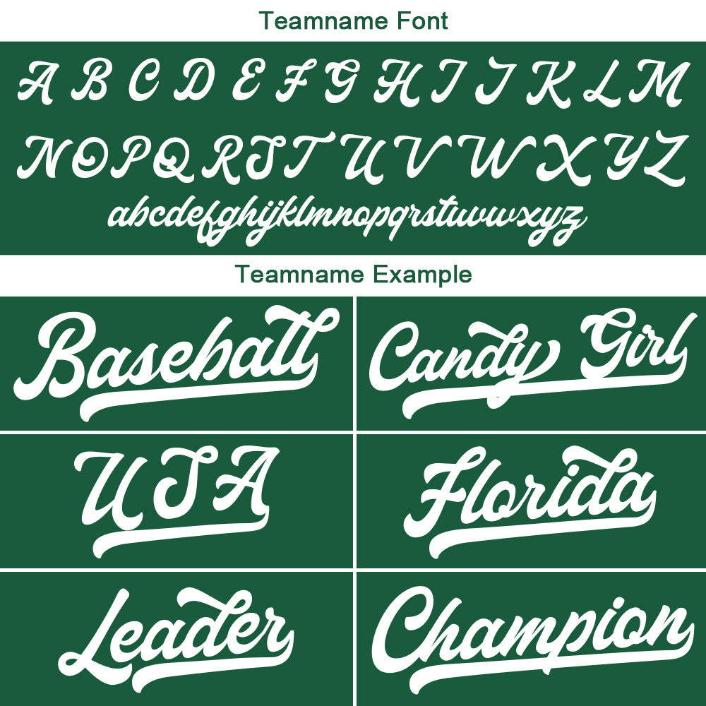 Benutzerdefinierte Authentisch Baseball-Trikot Dunkelgrün-Weiß