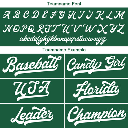 Benutzerdefinierte Authentisch Baseball-Trikot Dunkelgrün-Weiß