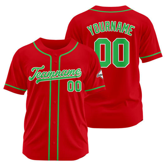 Benutzerdefinierte Authentisch Baseball-Trikot Rot-Grün