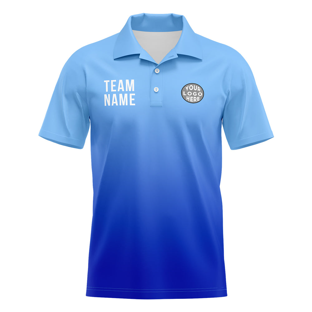 Benutzerdefinierte Hellblau Königliche Fußball Polo-Shirts Fügen Sie Ihr Einzigartiges hinzu Logo/Name/Nummer