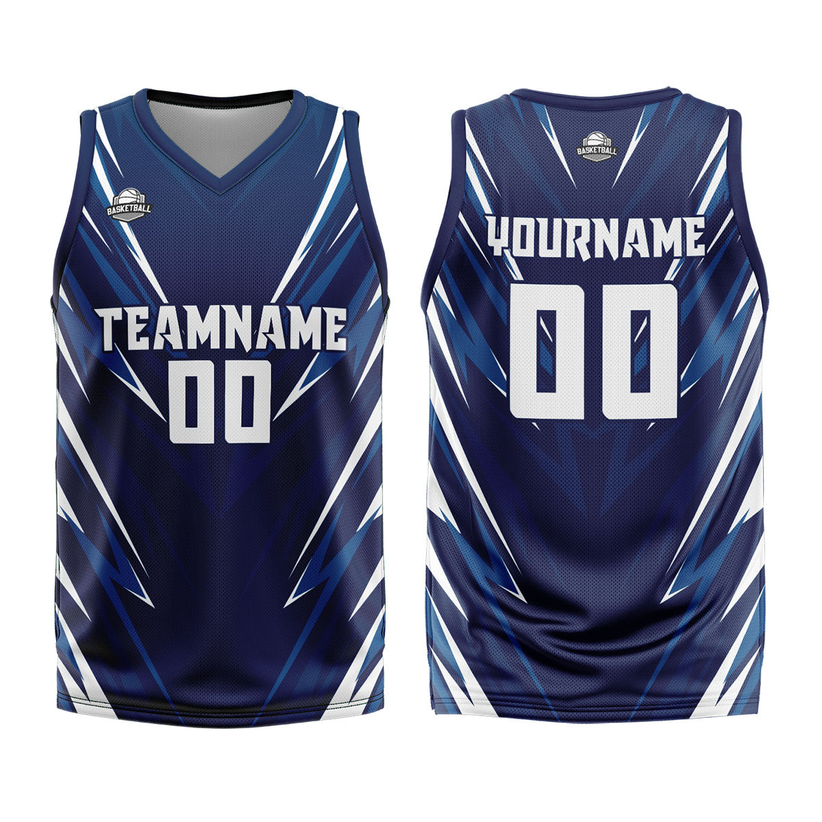 Benutzerdefinierter Dunkelblau Basketball Jersey Uniform Anzug gedruckt Ihr Logo Name Nummer