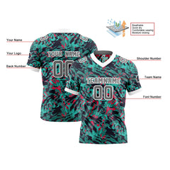 Benutzerdefinierte Blau Grau Reversibel Fußball Trikot Personalisierte Gradient Fußball Shirts für Männer gedruckt Team Name Nummer Logo