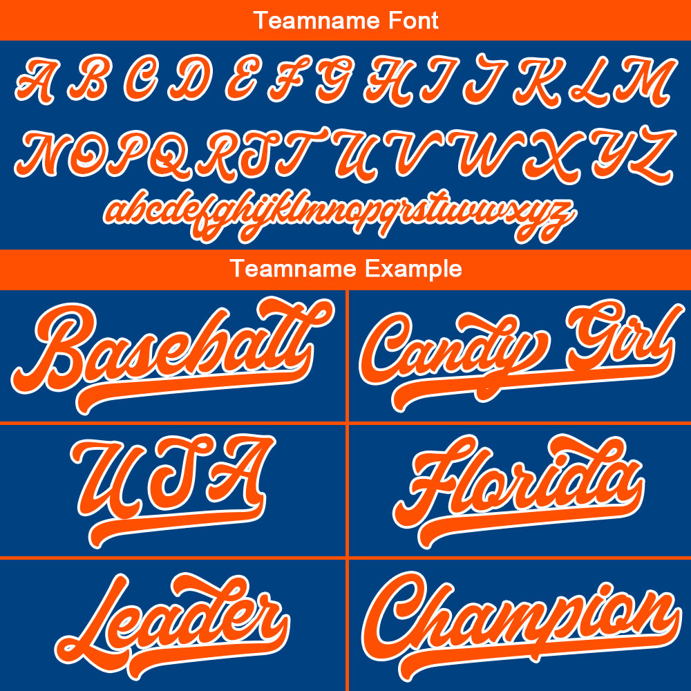 Benutzerdefinierte Authentisch Baseball-Trikot  Royal-Orange