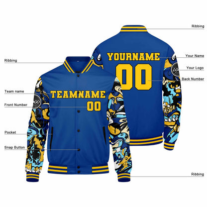 Benutzerdefinierte Verlauf Varsity-Jacke. Letterman-Jacke Royal