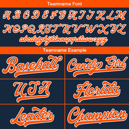 Benutzerdefinierte Authentisch Baseball-Trikot  Marine-Orange