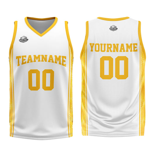 Benutzerdefinierter Weiß Orange Basketball Jersey Uniform Anzug gedruckt Ihr Logo Name Nummer