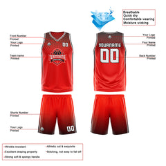 Benutzerdefinierte Rot Schwarz Weiß Reversible Basketball Jersey Personalisierte Print Name Nummer Logo