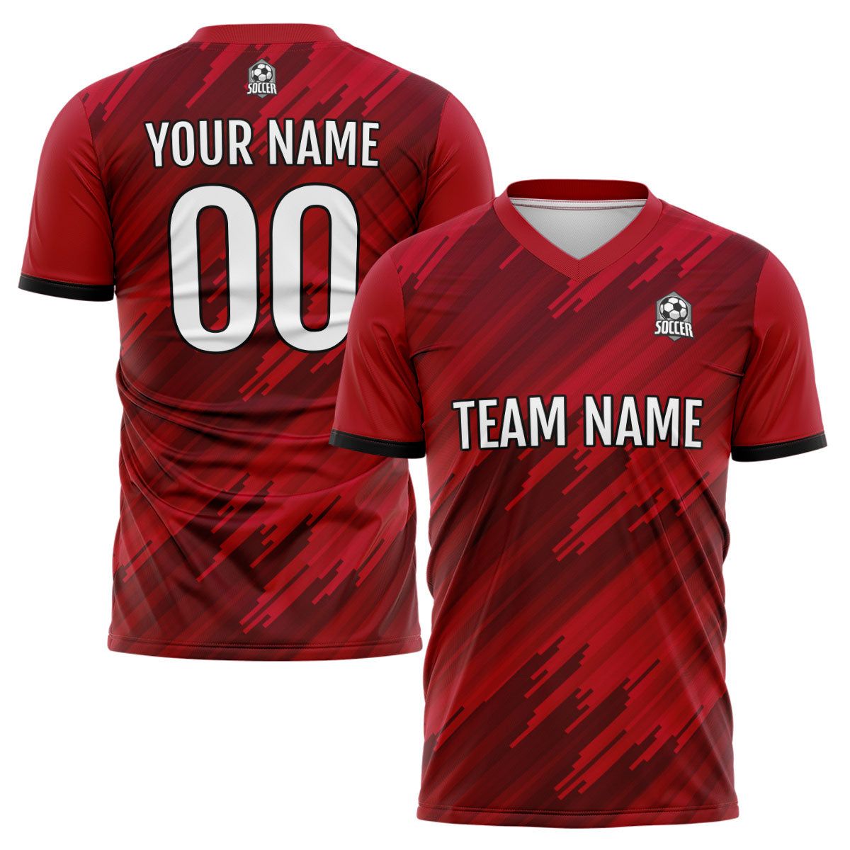Benutzerdefinierte Rot Fußball Trikots für Männer Frauen Personalisierte Fußball Uniformen für Erwachsene und Kind