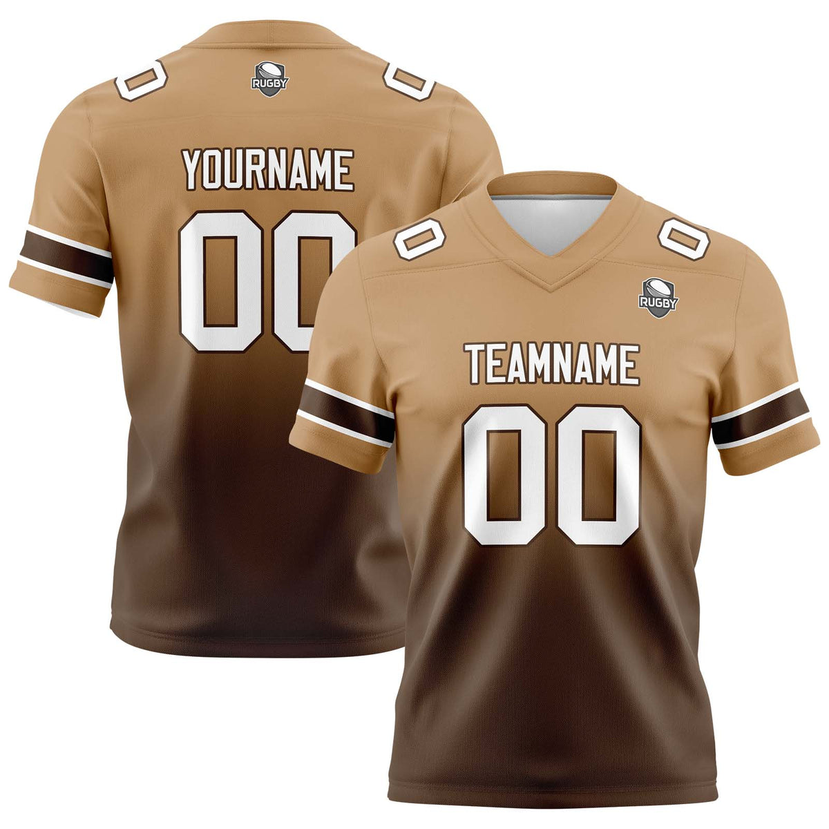 Benutzerdefinierte Braun Gradient Fußball Trikots Personalisierter Name Nummer Logo