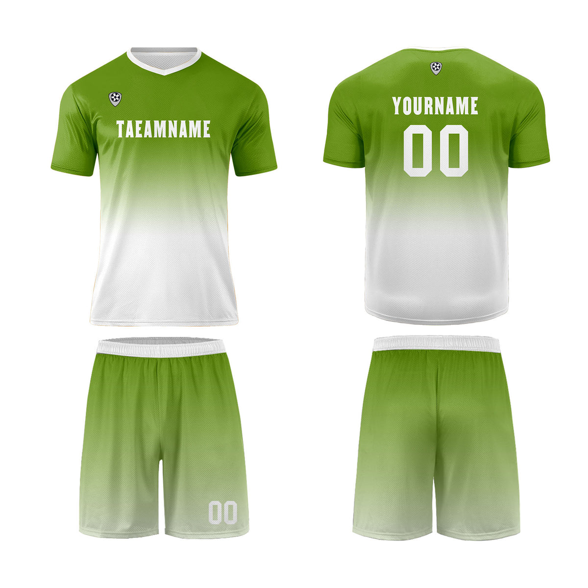 Benutzerdefinierte Olivengrün Weiß Trikots für Männer Frauen Personalisierte Fußball Uniformen für Erwachsene und Kind