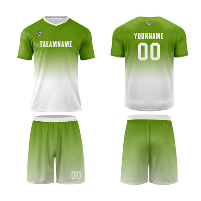 Benutzerdefinierte Olivengrün Weiß Trikots für Männer Frauen Personalisierte Fußball Uniformen für Erwachsene und Kind