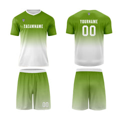 Benutzerdefinierte Olivengrün Weiß Trikots für Männer Frauen Personalisierte Fußball Uniformen für Erwachsene und Kind